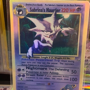 Cartão proxy Holo feito à mão do revival de Sabrina's Haunter Gym Heroes