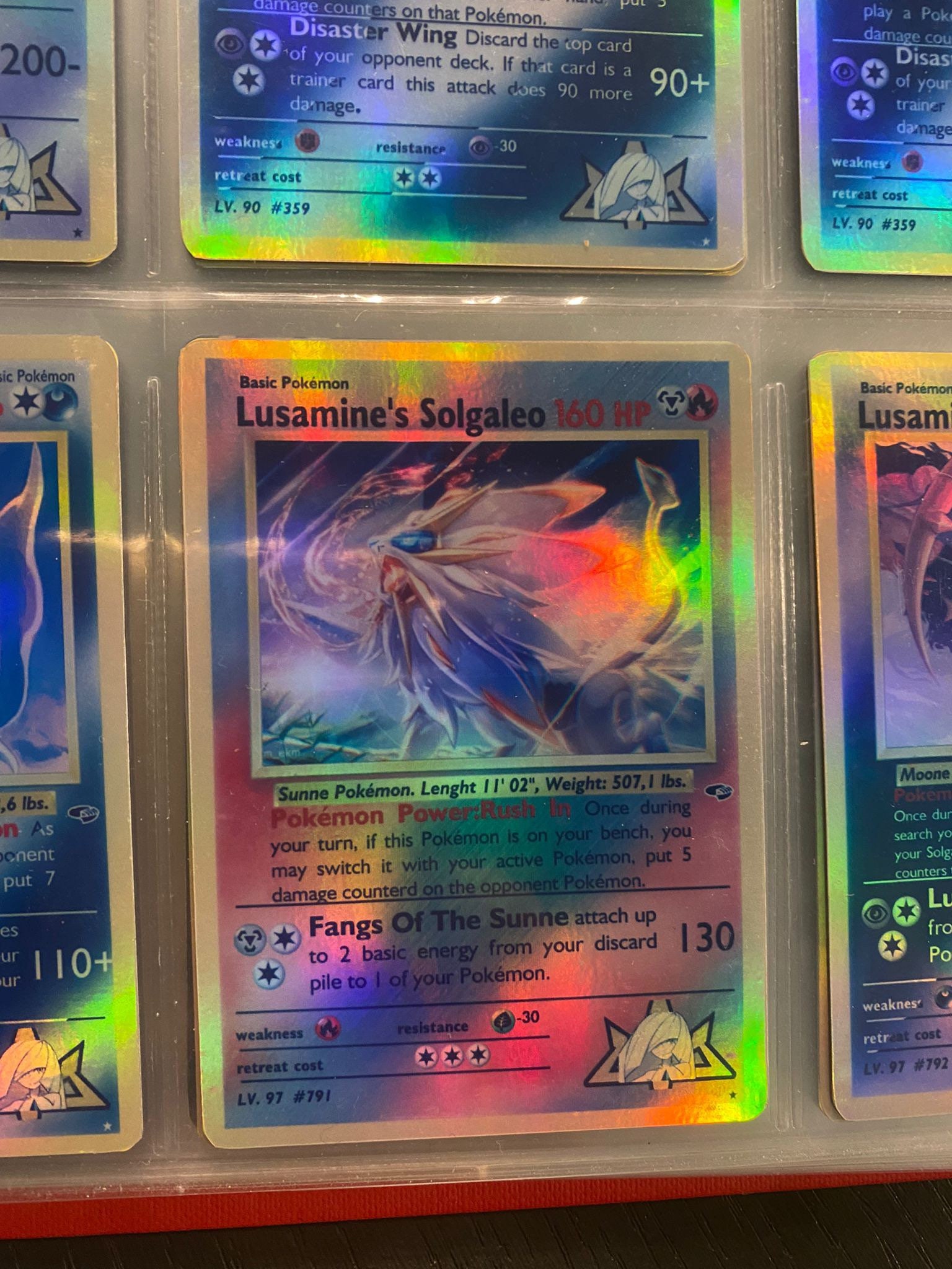 Solgaleo Lunala GX Alternate Art Custom Pokemon Card Display 