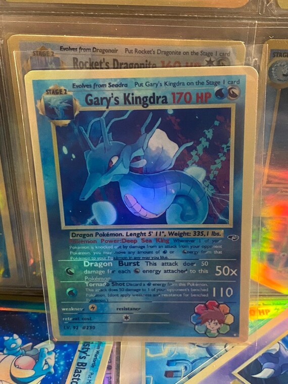 Gary's kingdra Gym Heroes revival Handmade Holo Proxy Card