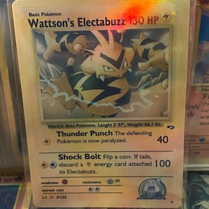 Electabuzz Gym Heroes revival Cartão proxy Holo feito à mão de Wattson