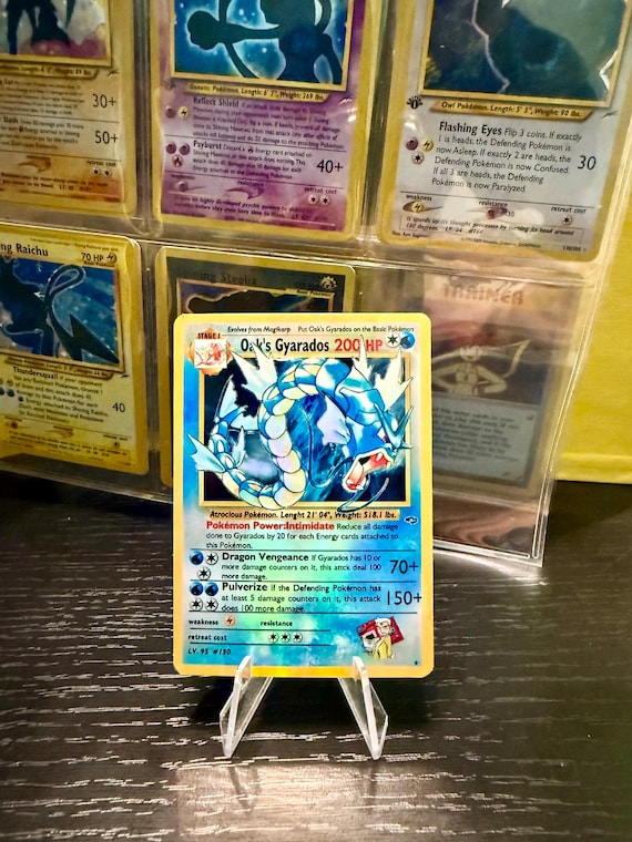 Oak's Gyarados Gym Heroes Revival Handmade Holo Proxy Card - Etsy Oak's Gyarados Gym Heroes Revival Handmade Holo Proxy Card - Etsy