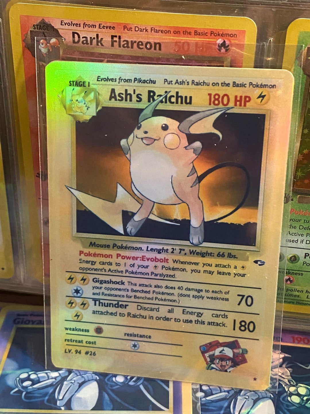 Ash's Raichu Gym Heroes Revival Handmade Holo Proxy Card - Etsy