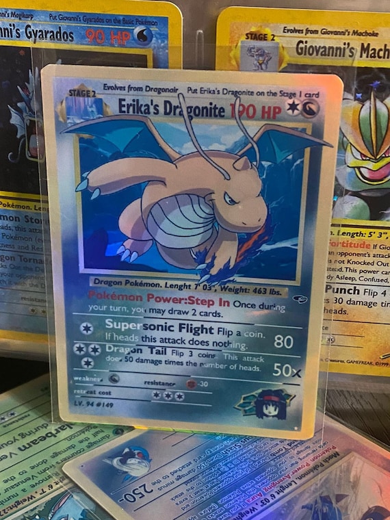 Erika's dragonite Gym Heroes revival Handmade Holo Proxy Card