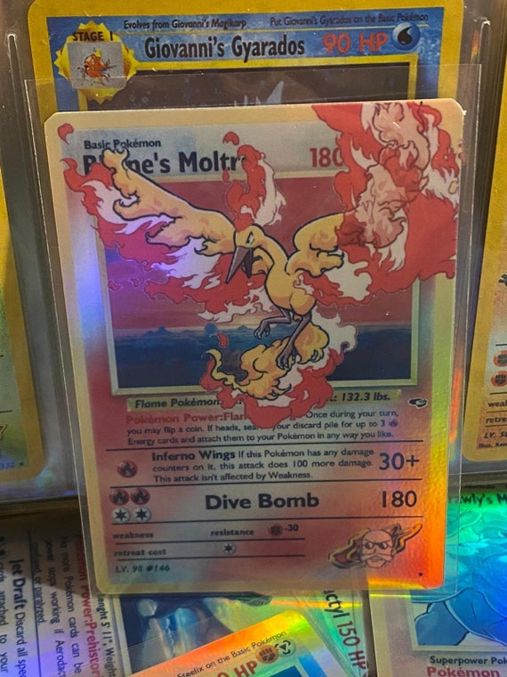 blaine's moltres pokemon card value VTG Pokemon Gym Heroes 1st Edition Blaines Moltres 1/132 Holo Rare HP/DMG