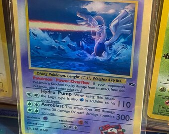 Ash&#39;s lugia Gym Heroes revival Handmade Holo Proxy Card