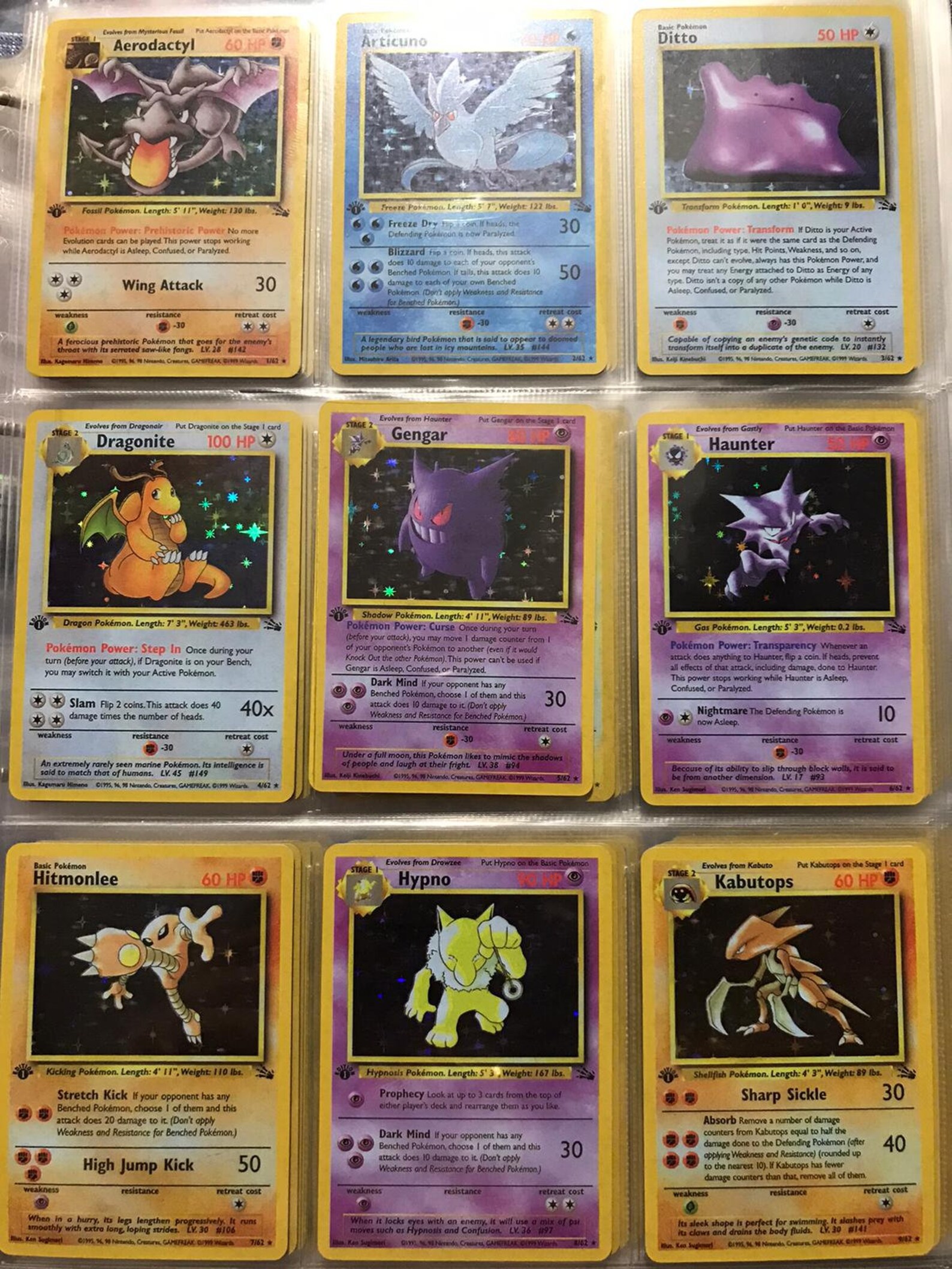 Pokemon Set Fossil Collection Complete Proxy All Holo 62/62 GX Etsy