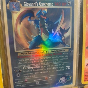 Cartão proxy Holo feito à mão do renascimento dos heróis do ginásio do garchomp de Giovanni