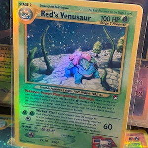 Cartão proxy Holo feito à mão do renascimento dos Heróis do Ginásio do venusaur do Red