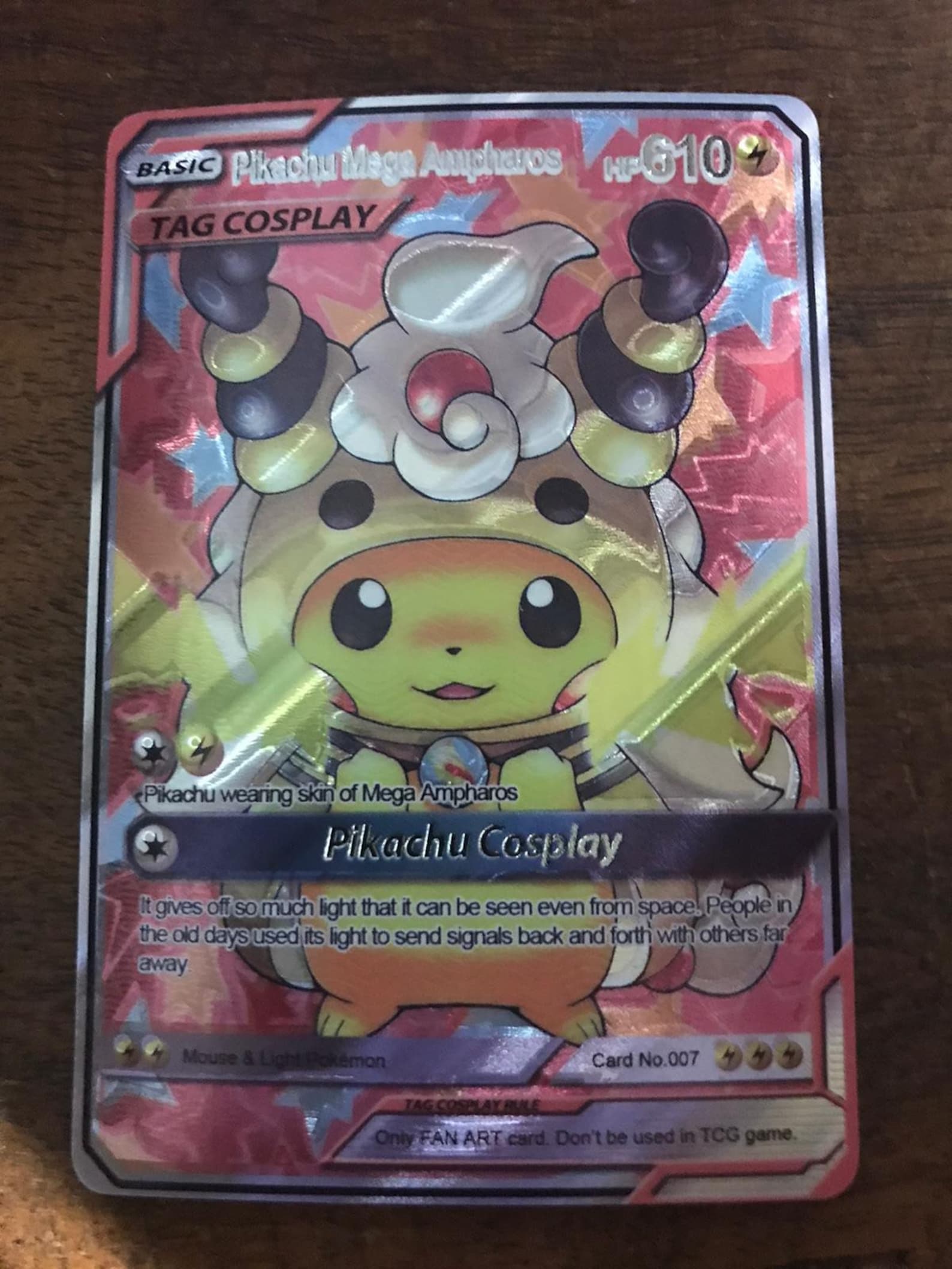 Pikachu Mega Ampharos X GX EX M MEGA Pokemon Orica Custom Card Etsy