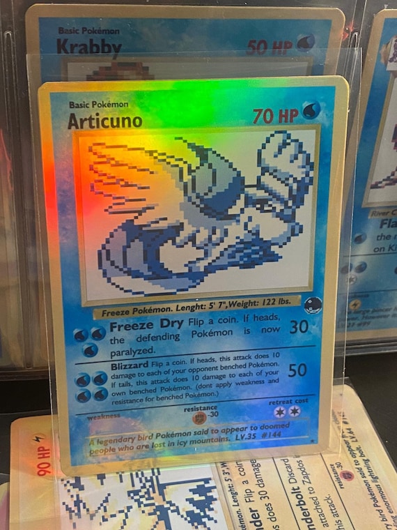Articuno Pokemon Card GB Sprite Art Gx Vmax Vstar - Etsy