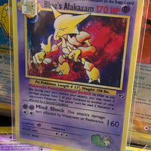 Blue's Alakazam Gym Heroes revival Cartão proxy Holo feito à mão