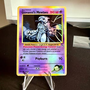 Giovanni's mewtwo Gym Heroes revival Handgemaakte Holo Proxy Card