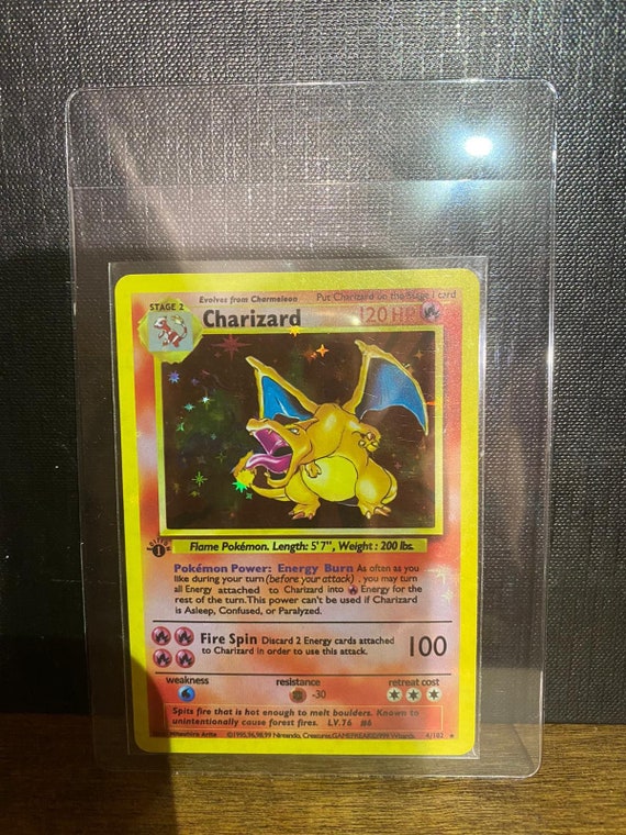 Charizard Base Set 1st Edition Shadowless Handmade Holo Proxy Etsy