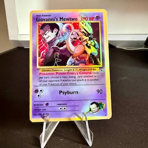 Giovanni's mewtwo Gym Heroes revival Handgemaakte Holo Proxy Card