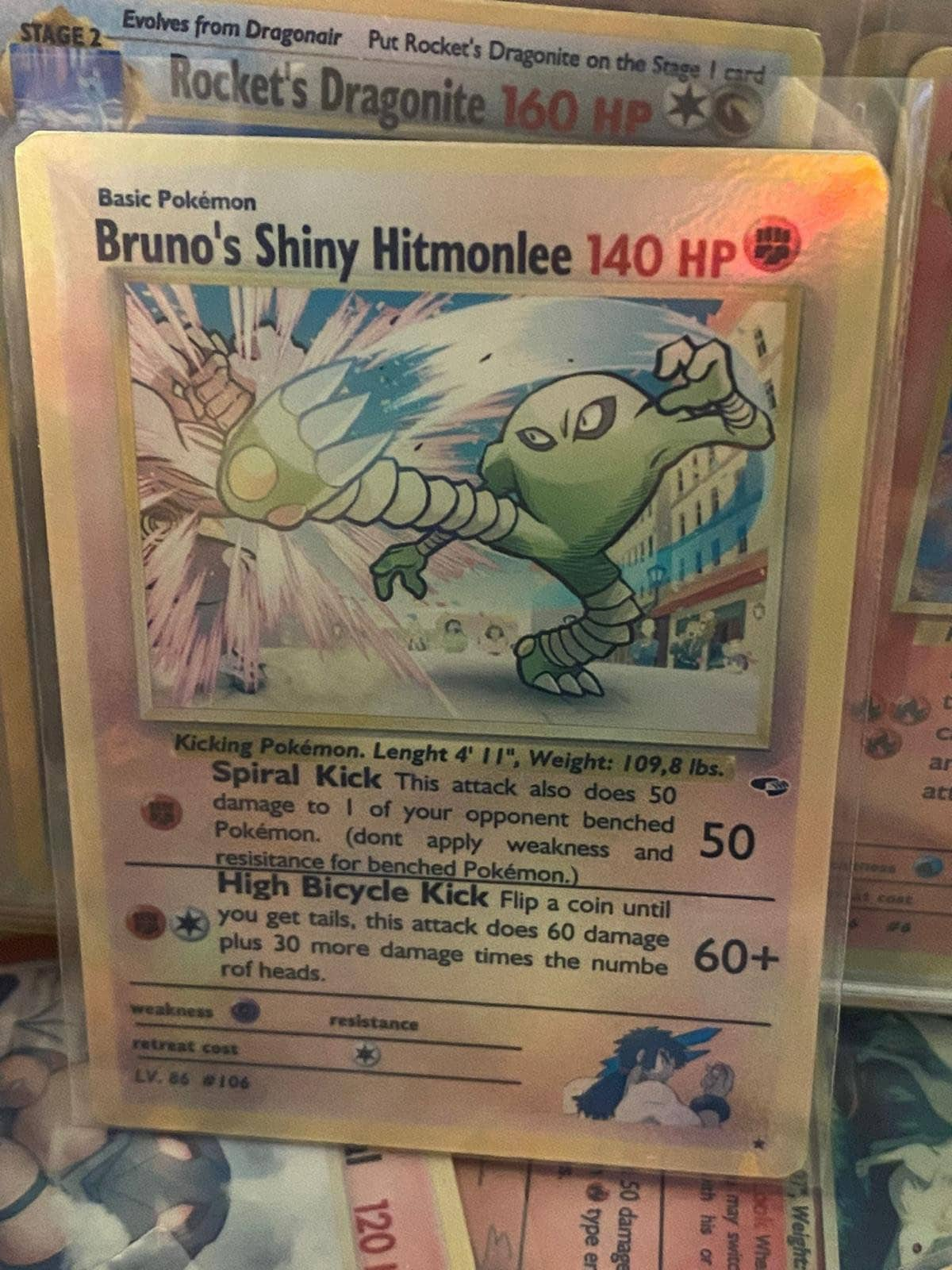 Bruno's Shiny Hitmonlee Gym Heroes Revival Handmade Holo 