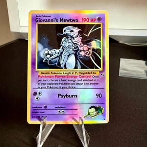 Pacote extra Mewtwo 10 peças Gym Heroes revival Cartão Holo Proxy feito à mão