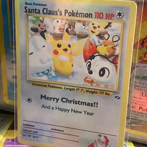 Cartão proxy Holo feito à mão do renascimento dos heróis do ginásio Pokémon do Papai Noel