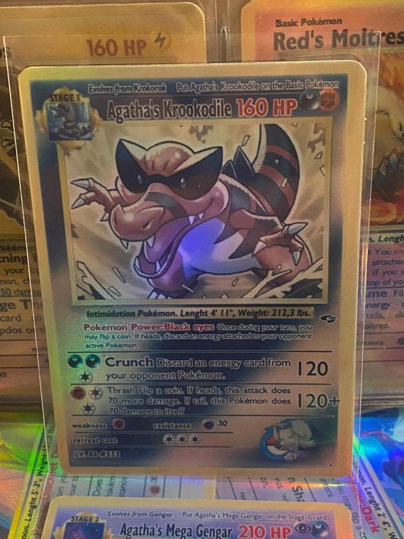 Agatha's krookodile Gym Heroes revival Handmade Holo Proxy Card