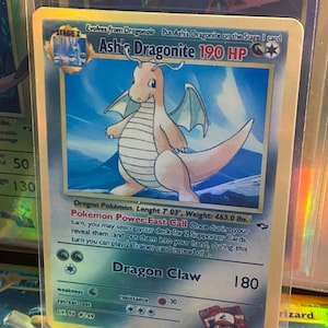 Cartão proxy Holo artesanal do renascimento dos heróis do ginásio dragonite de Ash