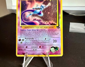 Giovanni's mewtwo Gym Heroes revival Handmade Holo Proxy Card
