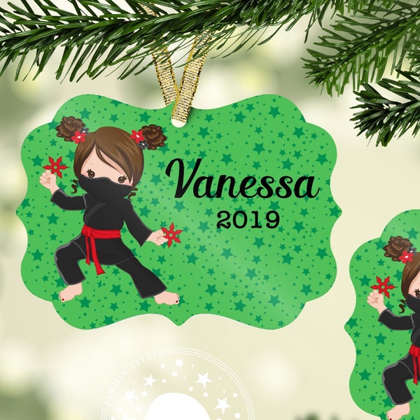 Ninja Girl Christmas ornament/little ninja/little ninja ornament/girl's christmas gift/Christmas ornament for girls/ninja Christmas gift