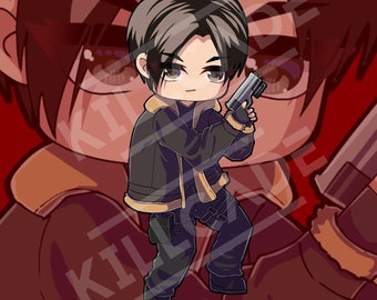 Resident Evil 4 Remake Leon Chibi vinylsticker