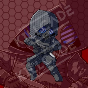 Vector Chibi Resident Evil Waterproof Vinyl Sticker