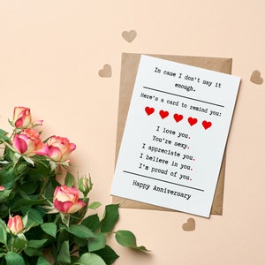 Cartão de aniversário fofo, presente de aniversário para namorado|namorada|esposa|marido, cartão de felicitações de amor 5x7, caso eu não diga o suficiente