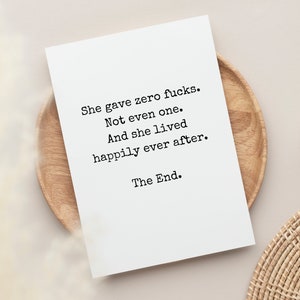 Tarjeta de amor propio para él/ella, ámate a ti mismo/motivación/apoyo/aliento/aliento, tarjeta de felicitación de 5 x 7, a ella no le importó nada