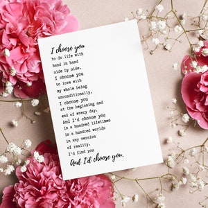 Humor Romantic|Love Card for Him|Her, Valentine's Day|Anniversary|Birthday|Just Because|Thinking of YouGreeting Card, And I'd Choose You