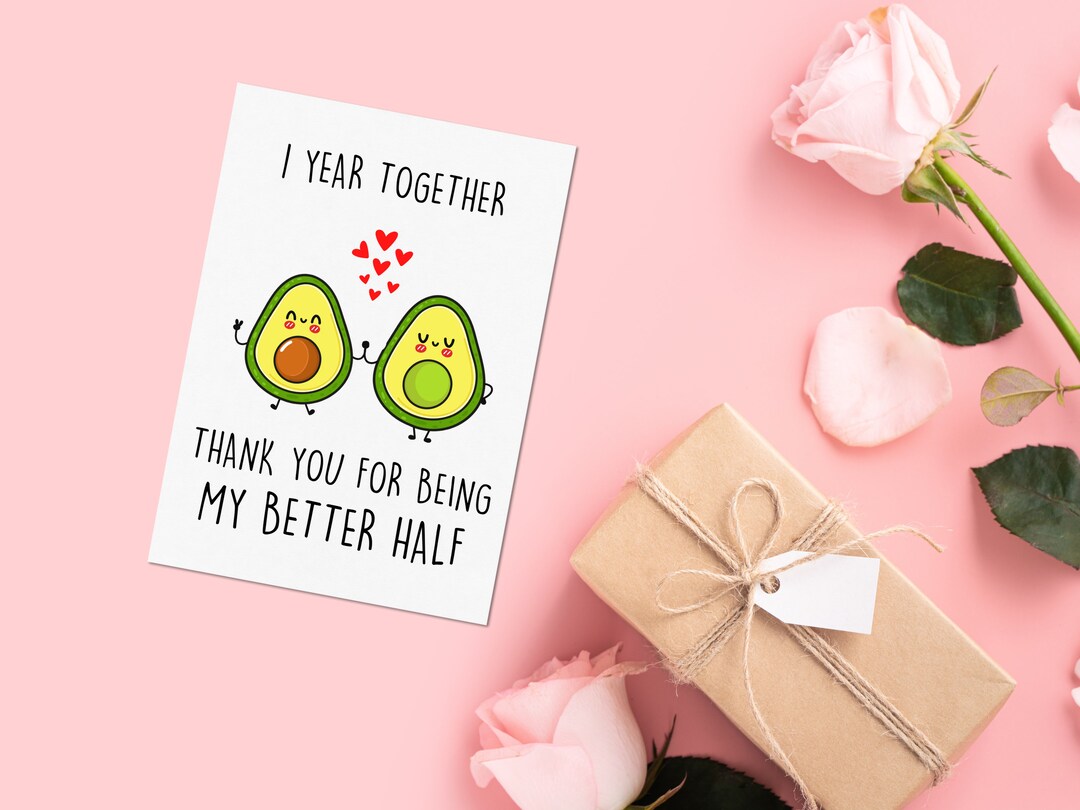 Avocado Fruit Anniversary Card Happy Anniversary Love Fruit Etsy