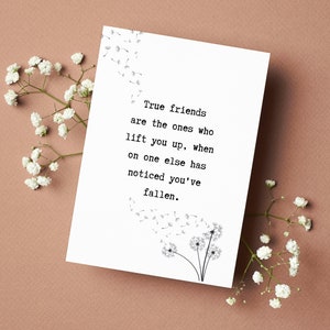 Tarjeta de apoyo para amigos para cualquier persona/él/ella, regalo de aliento/edificante, apoyo para FIV, tarjeta de felicitación en blanco de 5 x 7, nadie notó que te has caído