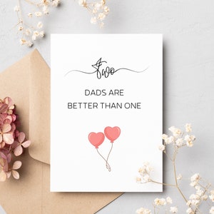 Biglietto d'auguri LGBT per la festa del papà, per papà LGBT/gay/dello stesso sesso, biglietto d'auguri vuoto 5x7, regalo per la festa del papà, due papà sono meglio di uno