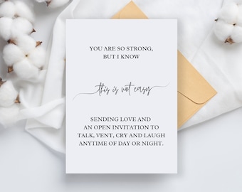 Thinking Of You Card for Anyone| Him|Her, Encouragement| Uplifting Gift, IVF| Fertility Support, 5x7 Blank Greeting Card, You Are Strong