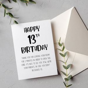 Geburtstagskarte für Teenager, Humor | Lustig, Teen Bday, Sweet 16, Quinceanera, 15.Geburtstag, danke, dass Sie Ihr Zimmer verlassen