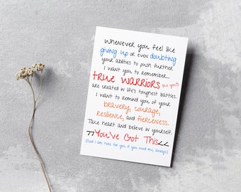 Mental Health Support Card, Encouragement| Motivational| Uplifting Card for Friend, Thinking Of You, You've Got This
