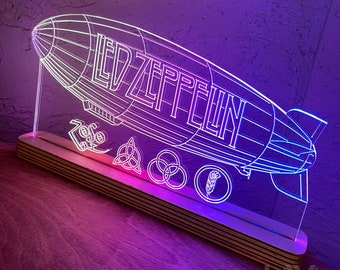 Led Zeppelin Night Lamp All Colours and Animations Remote LED ARGB