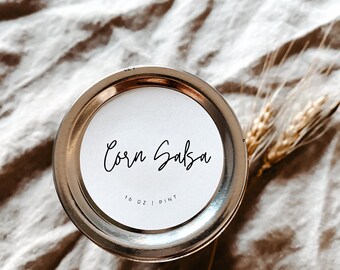Corn Salsa Canning Mason Jar Label Instant Digital Download