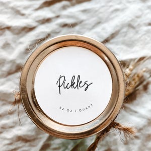 Pickles Canning Mason Jar Label Printable Download