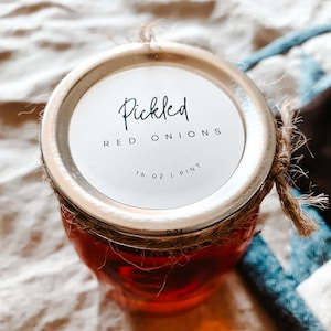 Pickled Red Onions Canning Mason Jar Label Digital Download for Printable Sticker