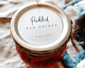 Pickled Red Onions Canning Mason Jar Label Instant Digital Download for Printable Sticker