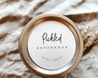 Pickled Asparagus Canning Mason Jar Label Instant Digital Download for Printable Sticker