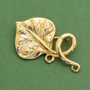 Vintage Mid Century Gold Ton Blatt Brosche K9