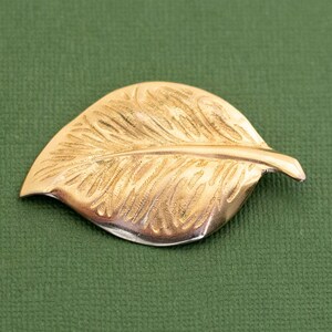 Vintage Mid Century Gold Ton Blatt Brosche K1