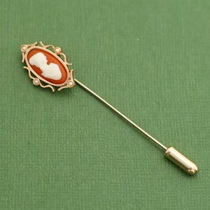 Vintage Victorian Cameo Gold Tone Stickpin by Avon K14
