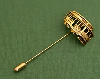 Vintage Mid Century Gold Ton Bus Stickpin K5