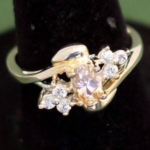 Vintage Rhinestone Sterling Silver Ring by Avon Size 6, K22