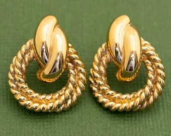 Vintage Boho Gold Tone Stud Earrings K2