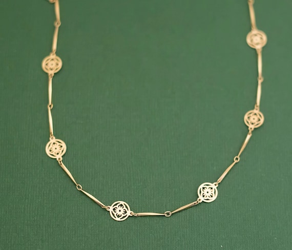 Vintage Minimalist Golden Necklace by Avon 26 Inc… - image 1