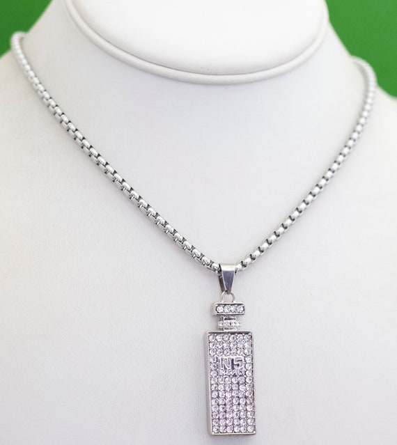 28 inch, Vintage Rectangular Pendant Rhinestones … - image 2